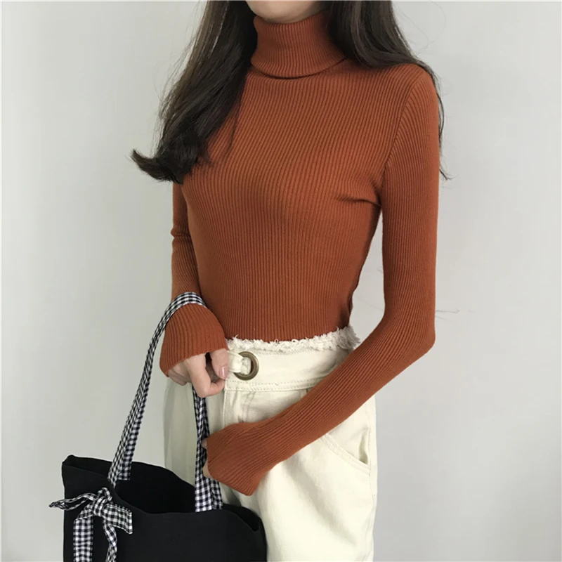 2026 Turtleneck Sweater Womens Autumn Winter Tops Korean Slim Women Pullover Jumper Knitted Sweater Pull Femme Hiver Truien