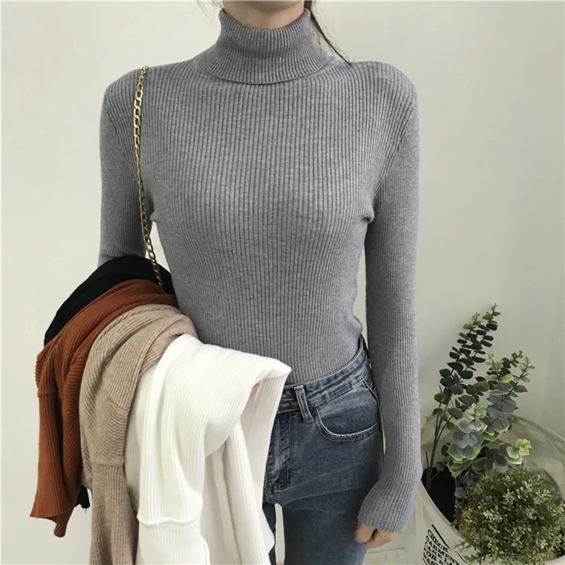 2026 Turtleneck Sweater Womens Autumn Winter Tops Korean Slim Women Pullover Jumper Knitted Sweater Pull Femme Hiver Truien