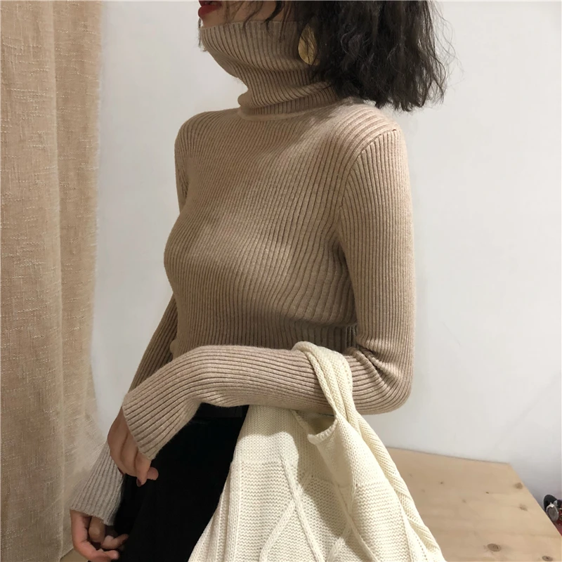 2026 Turtleneck Sweater Womens Autumn Winter Tops Korean Slim Women Pullover Jumper Knitted Sweater Pull Femme Hiver Truien