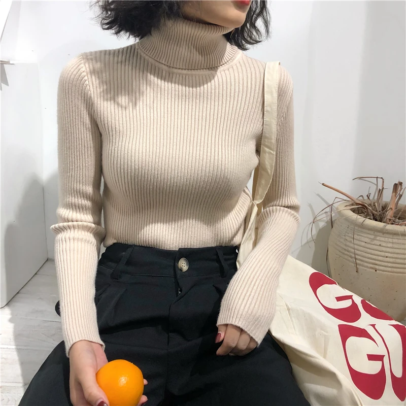 2026 Turtleneck Sweater Womens Autumn Winter Tops Korean Slim Women Pullover Jumper Knitted Sweater Pull Femme Hiver Truien