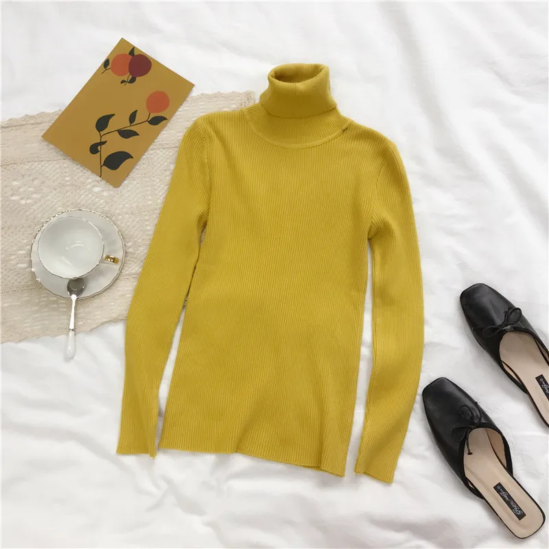 2026 Turtleneck Sweater Womens Autumn Winter Tops Korean Slim Women Pullover Jumper Knitted Sweater Pull Femme Hiver Truien