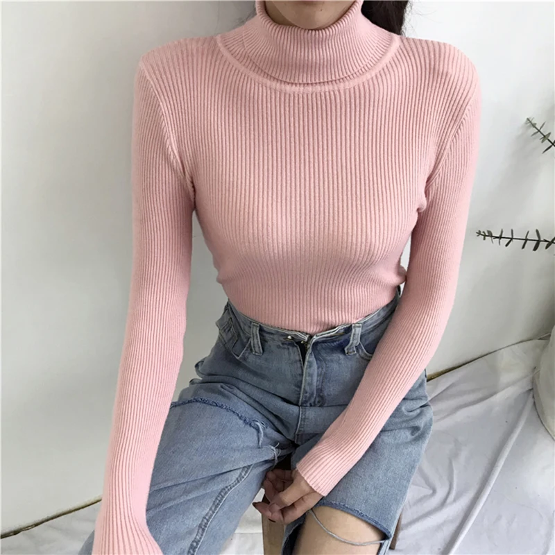 2026 Turtleneck Sweater Womens Autumn Winter Tops Korean Slim Women Pullover Jumper Knitted Sweater Pull Femme Hiver Truien