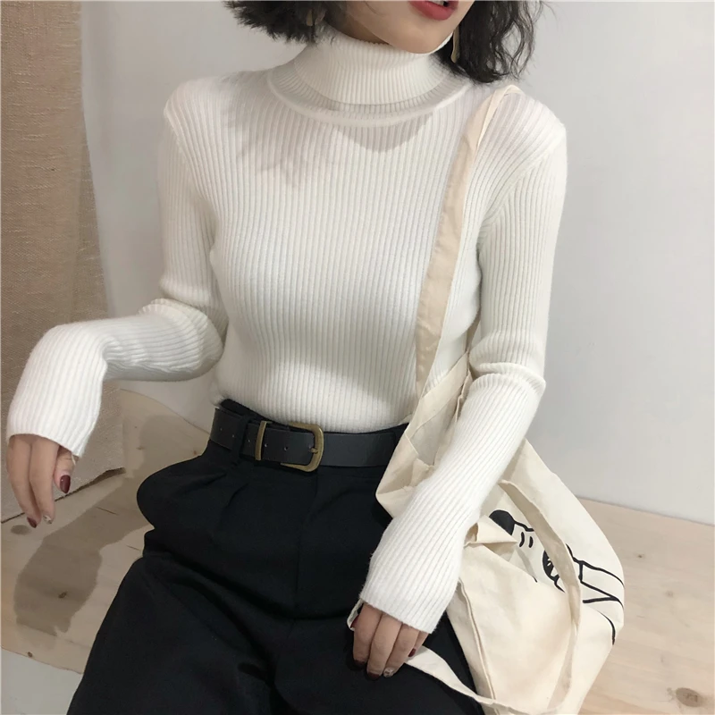2026 Turtleneck Sweater Womens Autumn Winter Tops Korean Slim Women Pullover Jumper Knitted Sweater Pull Femme Hiver Truien