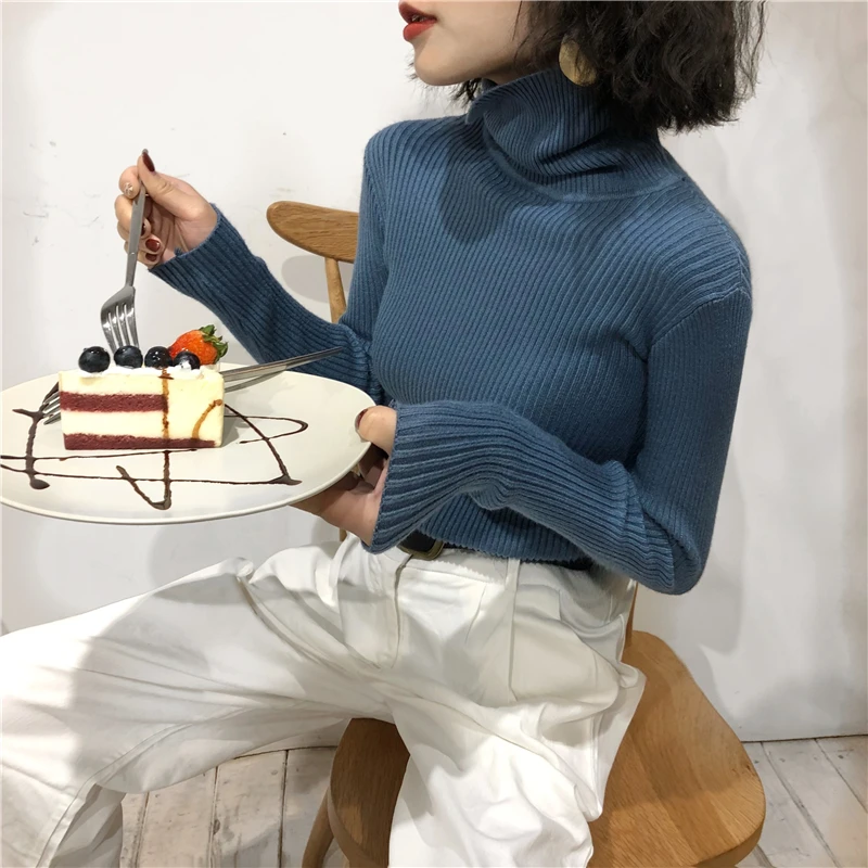 2026 Turtleneck Sweater Womens Autumn Winter Tops Korean Slim Women Pullover Jumper Knitted Sweater Pull Femme Hiver Truien