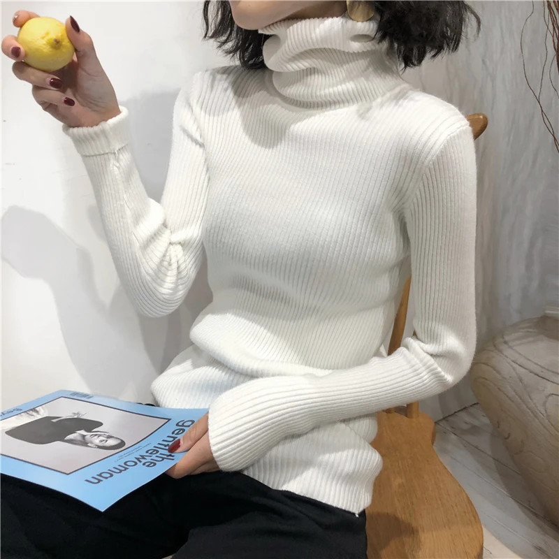 2026 Turtleneck Sweater Womens Autumn Winter Tops Korean Slim Women Pullover Jumper Knitted Sweater Pull Femme Hiver Truien