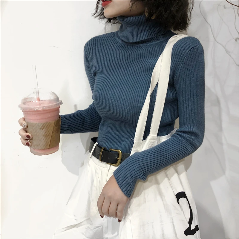 2026 Turtleneck Sweater Womens Autumn Winter Tops Korean Slim Women Pullover Jumper Knitted Sweater Pull Femme Hiver Truien