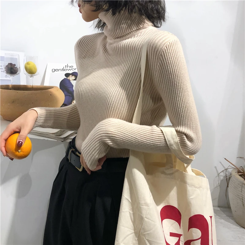 2026 Turtleneck Sweater Womens Autumn Winter Tops Korean Slim Women Pullover Jumper Knitted Sweater Pull Femme Hiver Truien