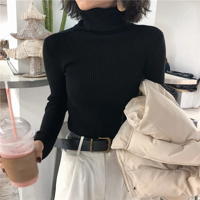 2026 Turtleneck Sweater Womens Autumn Winter Tops Korean Slim Women Pullover Jumper Knitted Sweater Pull Femme Hiver Truien