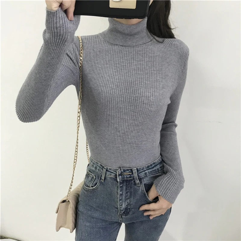 2026 Turtleneck Sweater Womens Autumn Winter Tops Korean Slim Women Pullover Jumper Knitted Sweater Pull Femme Hiver Truien