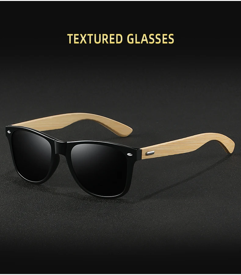 Fashion Bamboo Wood Vintage Square Sunglasses Men Women Luxury Brand Designer Sun Glasses Wooden Driving Fishing UV400 Eyewear