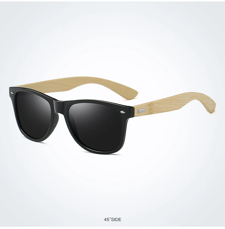 Fashion Bamboo Wood Vintage Square Sunglasses Men Women Luxury Brand Designer Sun Glasses Wooden Driving Fishing UV400 Eyewear