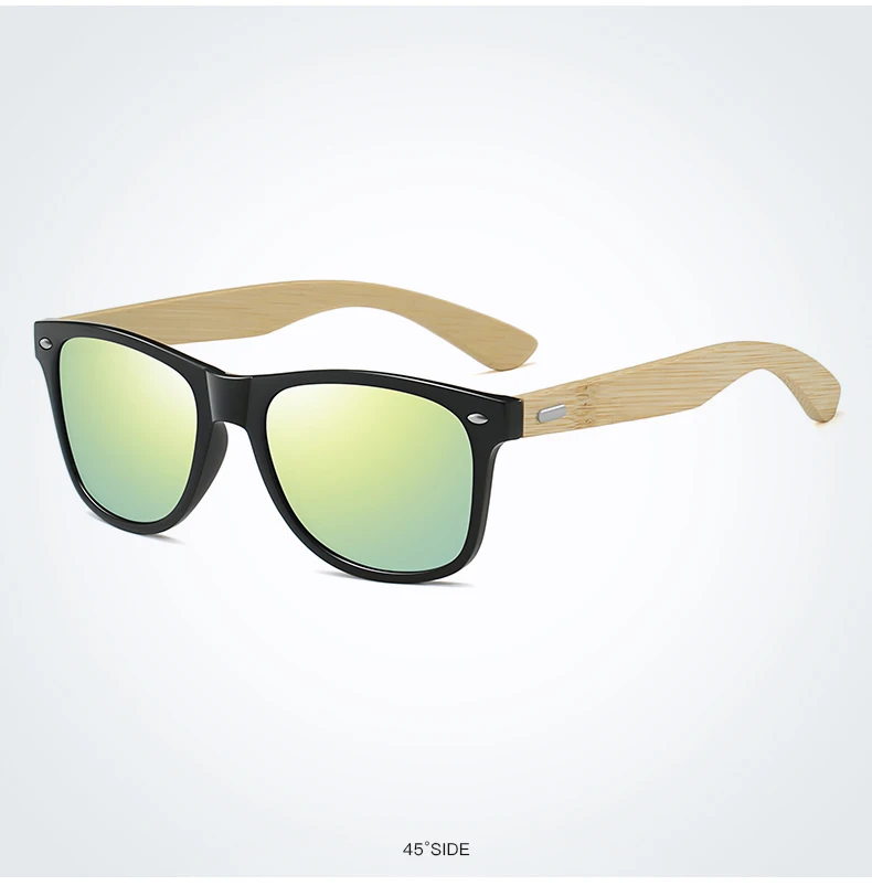Fashion Bamboo Wood Vintage Square Sunglasses Men Women Luxury Brand Designer Sun Glasses Wooden Driving Fishing UV400 Eyewear