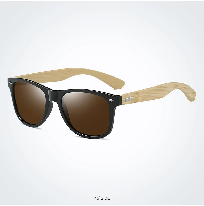 Fashion Bamboo Wood Vintage Square Sunglasses Men Women Luxury Brand Designer Sun Glasses Wooden Driving Fishing UV400 Eyewear