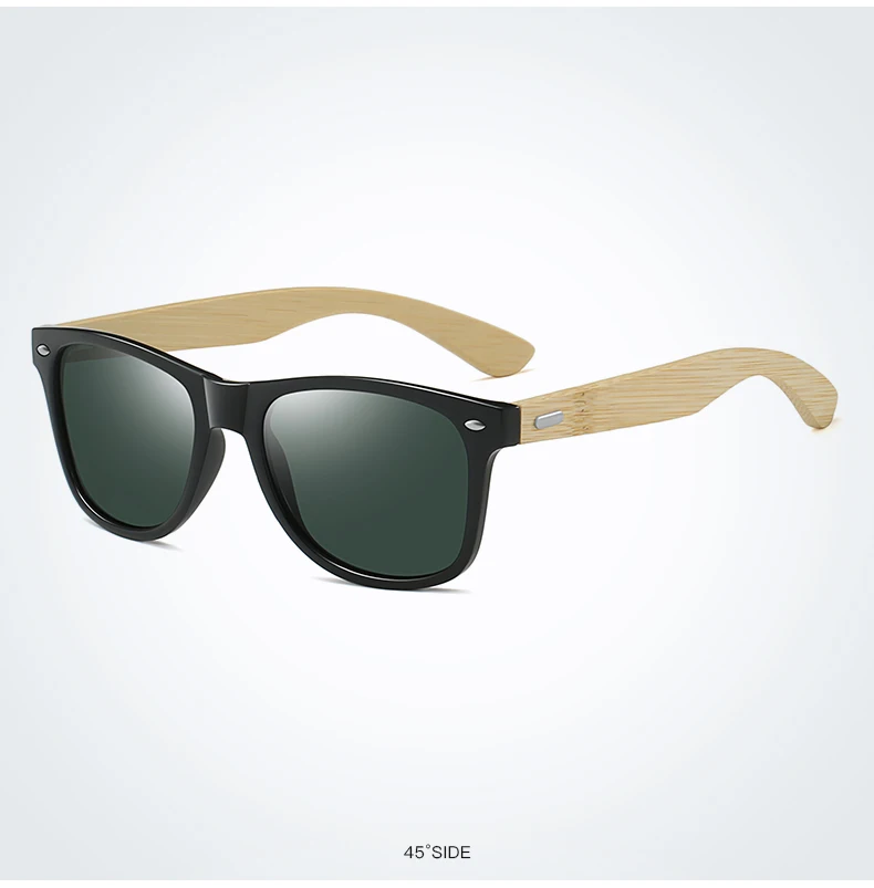 Fashion Bamboo Wood Vintage Square Sunglasses Men Women Luxury Brand Designer Sun Glasses Wooden Driving Fishing UV400 Eyewear