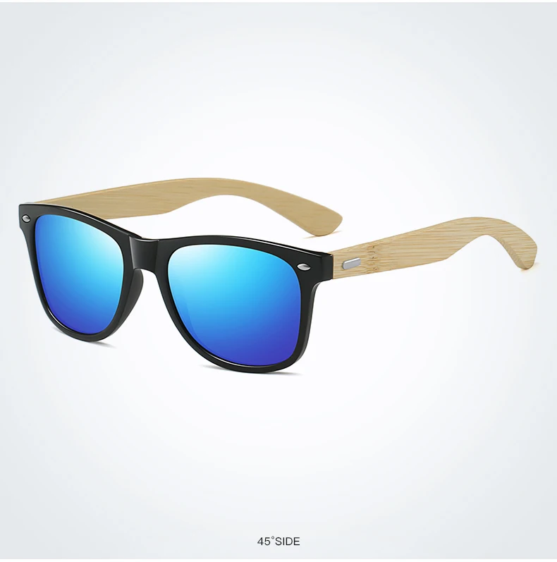 Fashion Bamboo Wood Vintage Square Sunglasses Men Women Luxury Brand Designer Sun Glasses Wooden Driving Fishing UV400 Eyewear