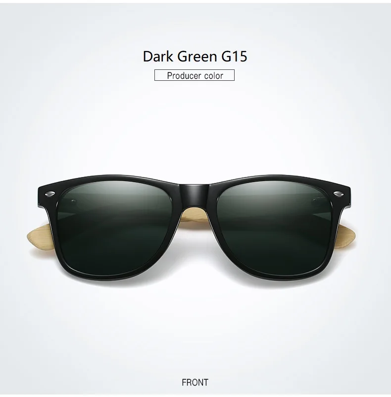 Fashion Bamboo Wood Vintage Square Sunglasses Men Women Luxury Brand Designer Sun Glasses Wooden Driving Fishing UV400 Eyewear