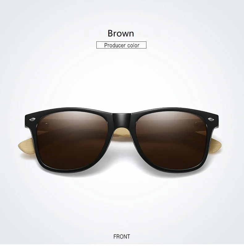 Fashion Bamboo Wood Vintage Square Sunglasses Men Women Luxury Brand Designer Sun Glasses Wooden Driving Fishing UV400 Eyewear