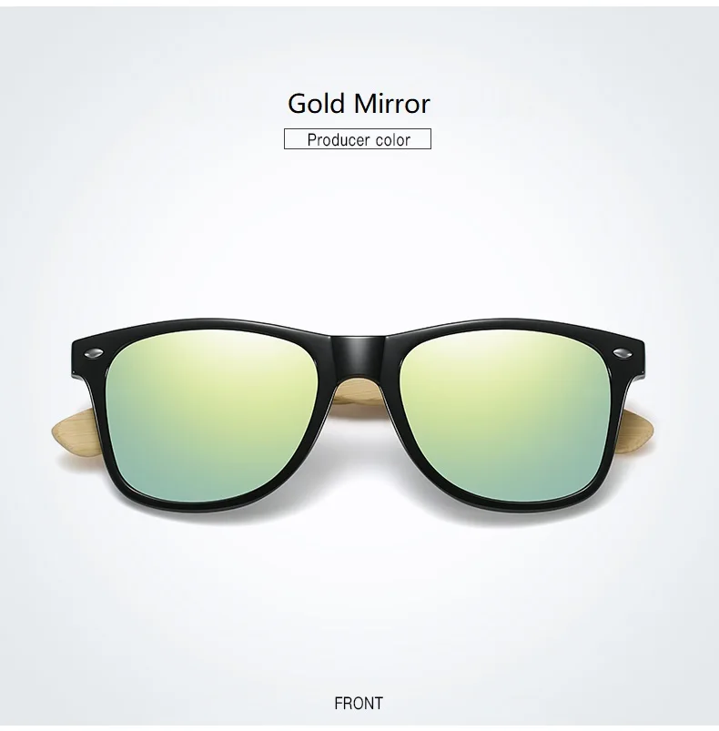 Fashion Bamboo Wood Vintage Square Sunglasses Men Women Luxury Brand Designer Sun Glasses Wooden Driving Fishing UV400 Eyewear