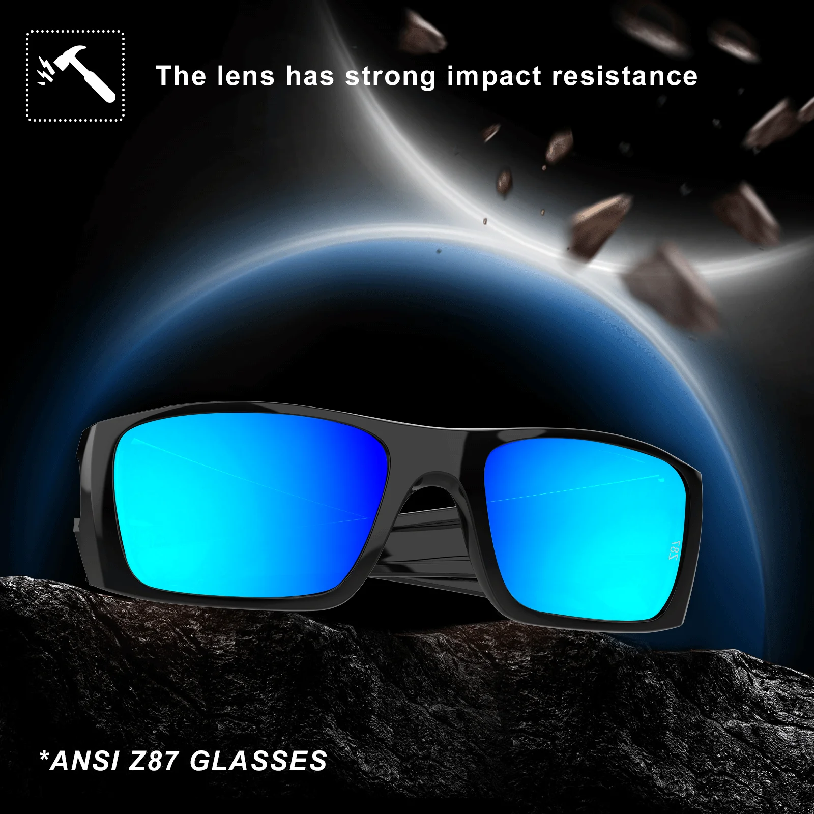 MAXJULI Z87 Men's Sunglasses TR90 Ultralight UV400 Protection Oversized Sports Driving Glasses for Big Wide Heads Z8236