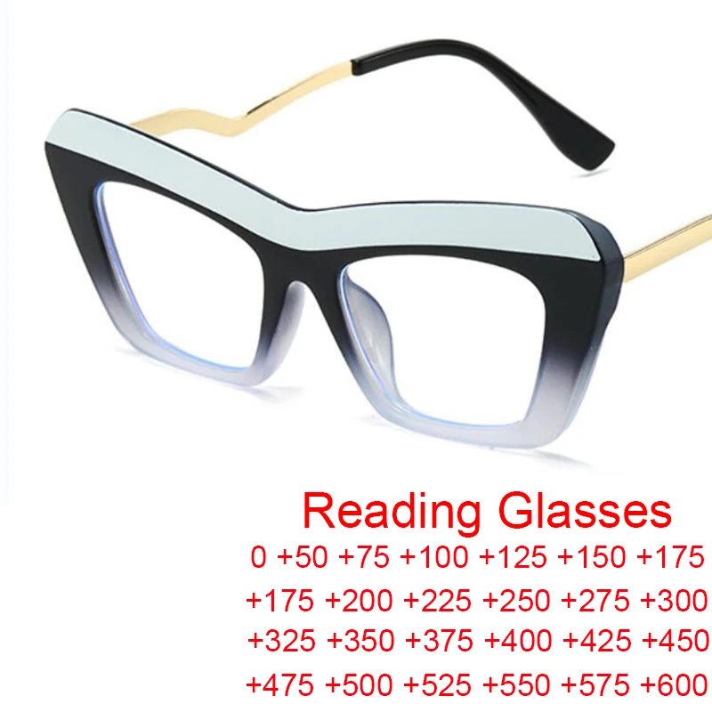 Fashion Brand Designer Colorful Small Frame Reading Glasses Retro Cat Eye Trend Eyeglasses Prescription Women Presbyopic Glasses