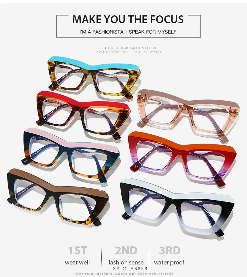 Fashion Brand Designer Colorful Small Frame Reading Glasses Retro Cat Eye Trend Eyeglasses Prescription Women Presbyopic Glasses