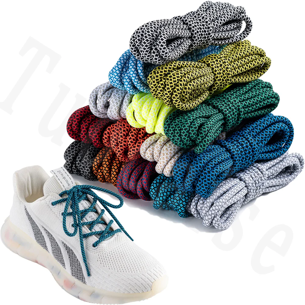 1 Pair 5MM Round Shoe Laces High Quality Durable Round Two-Tone Mixed Color Shoe Laces for Sport Shoelaces Rope 90/120/150/180cm