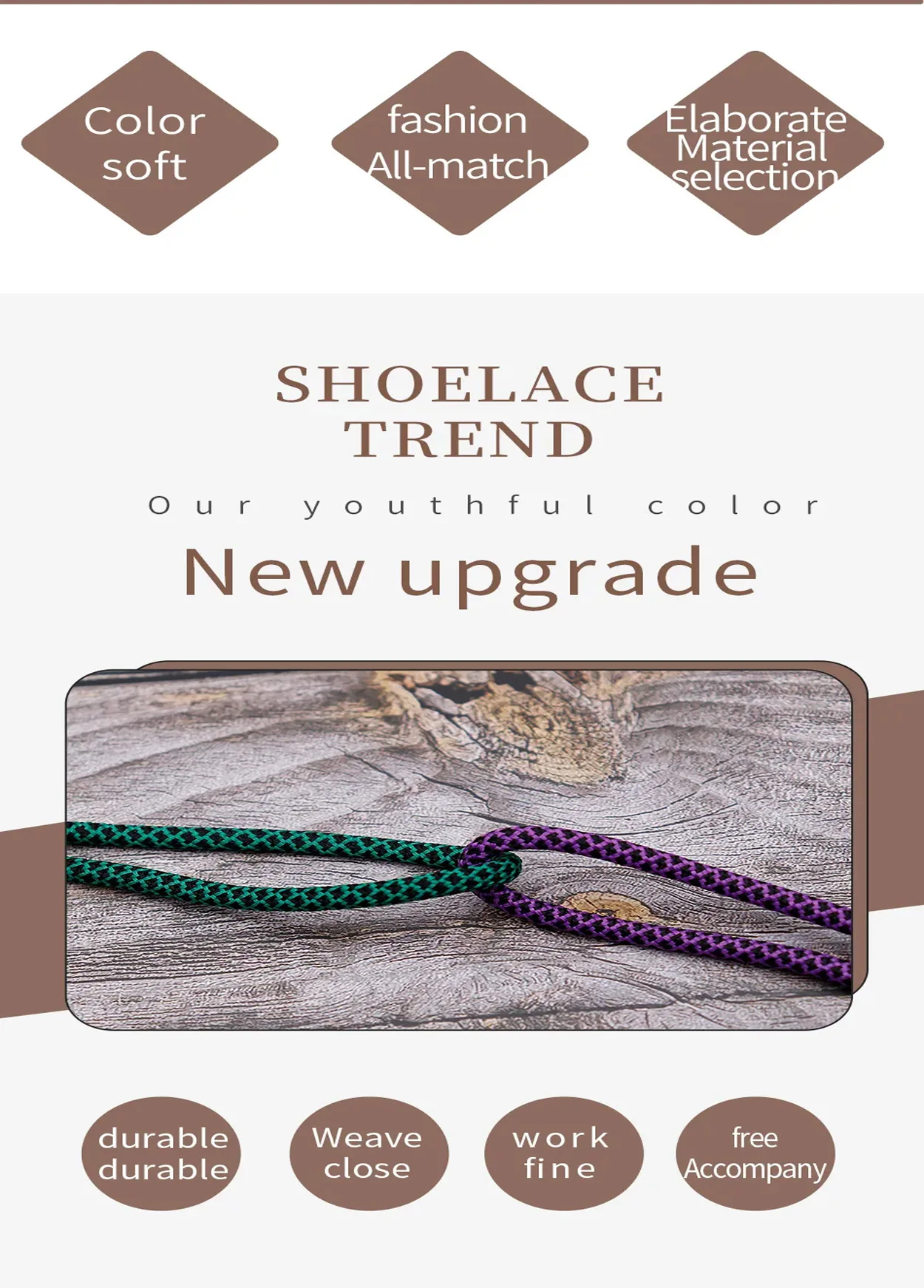 1 Pair 5MM Round Shoe Laces High Quality Durable Round Two-Tone Mixed Color Shoe Laces for Sport Shoelaces Rope 90/120/150/180cm
