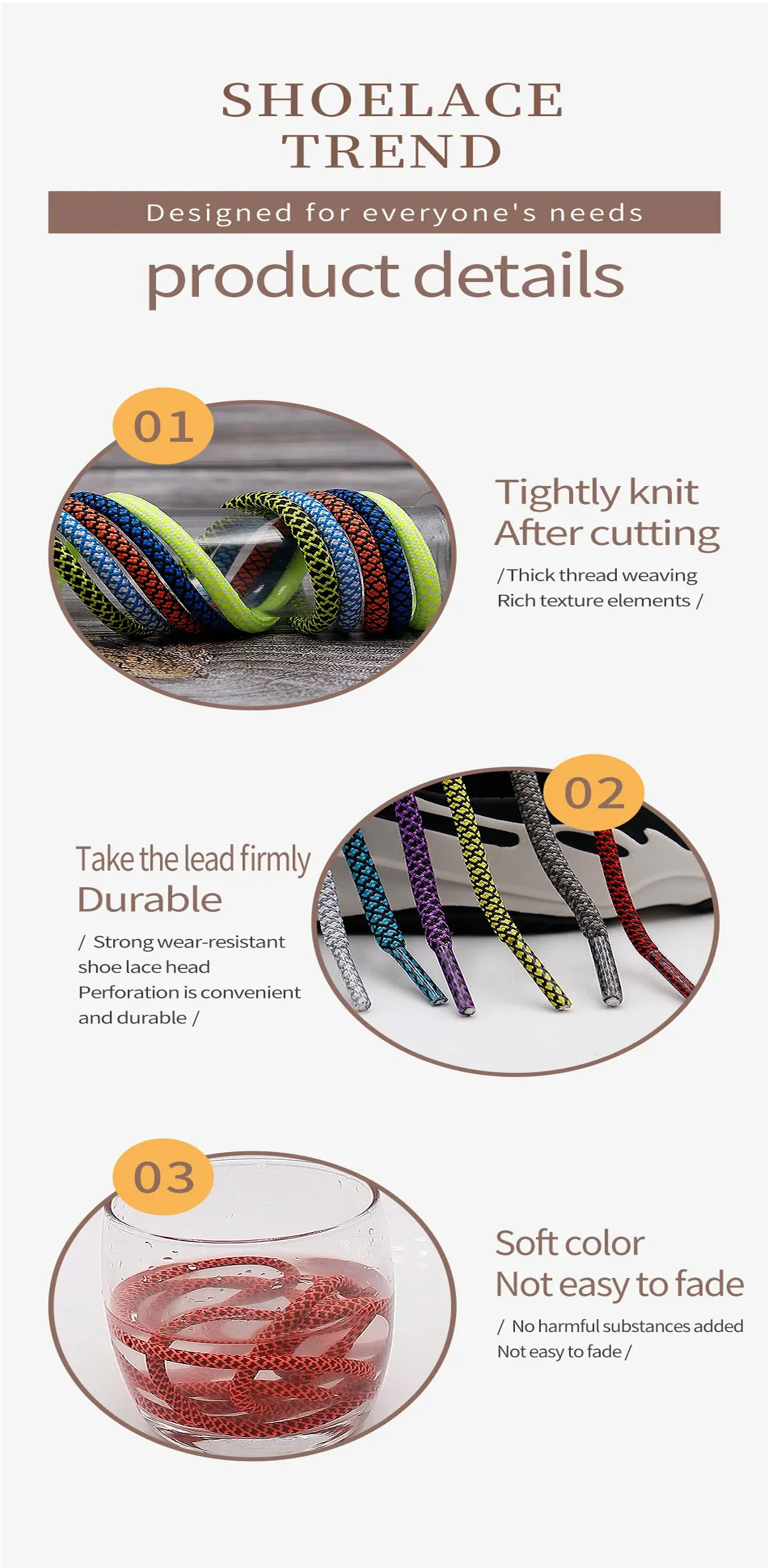 1 Pair 5MM Round Shoe Laces High Quality Durable Round Two-Tone Mixed Color Shoe Laces for Sport Shoelaces Rope 90/120/150/180cm