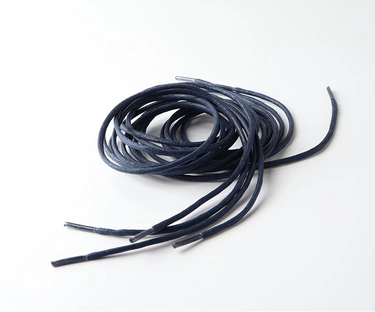 HIBERNI Round Cotton Waxed Shoelaces Black Gray Blue 60/70/80/90/100/120/140/160/180cm for Work Boots for Men Laces Accessories