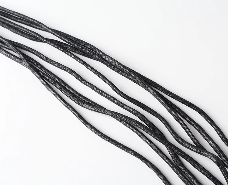 HIBERNI Round Cotton Waxed Shoelaces Black Gray Blue 60/70/80/90/100/120/140/160/180cm for Work Boots for Men Laces Accessories