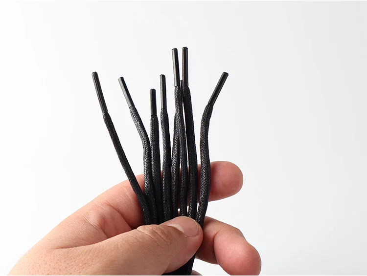 HIBERNI Round Cotton Waxed Shoelaces Black Gray Blue 60/70/80/90/100/120/140/160/180cm for Work Boots for Men Laces Accessories