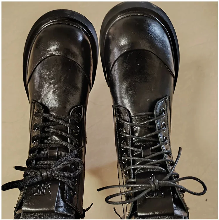 HIBERNI Round Cotton Waxed Shoelaces Black Gray Blue 60/70/80/90/100/120/140/160/180cm for Work Boots for Men Laces Accessories