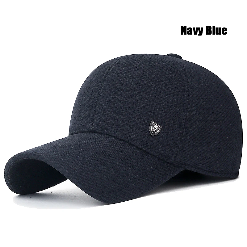 Mens Winter Baseball Cap with Ear Flaps, Baseball Winter Hats with Ear Flaps for Men Outdoor Walk Running Adjustable Size