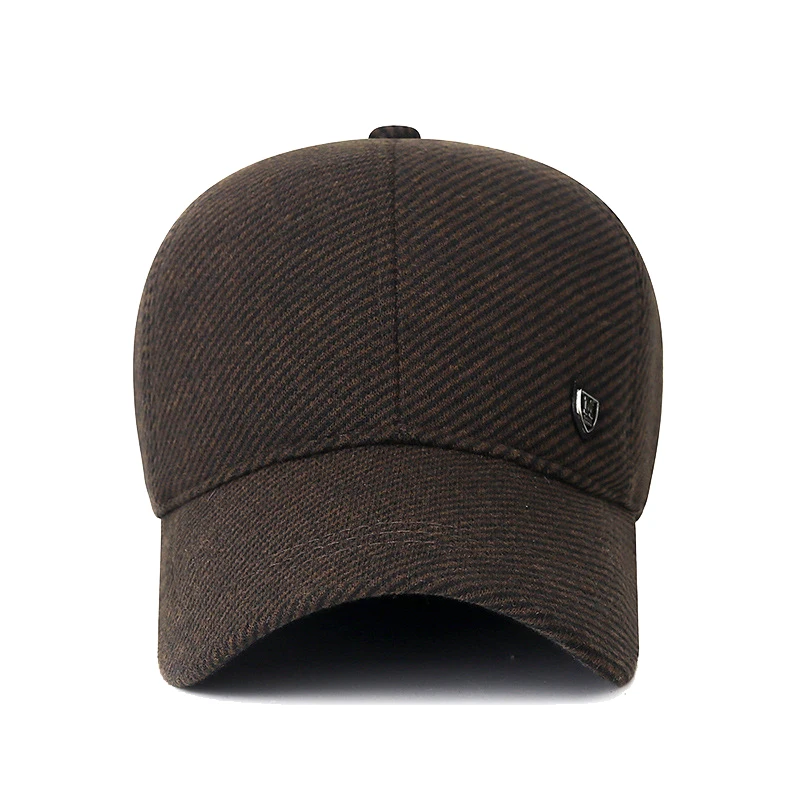 Mens Winter Baseball Cap with Ear Flaps, Baseball Winter Hats with Ear Flaps for Men Outdoor Walk Running Adjustable Size