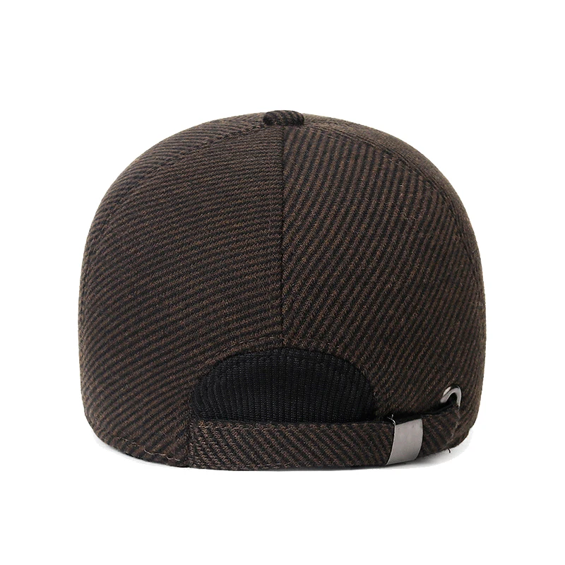 Mens Winter Baseball Cap with Ear Flaps, Baseball Winter Hats with Ear Flaps for Men Outdoor Walk Running Adjustable Size