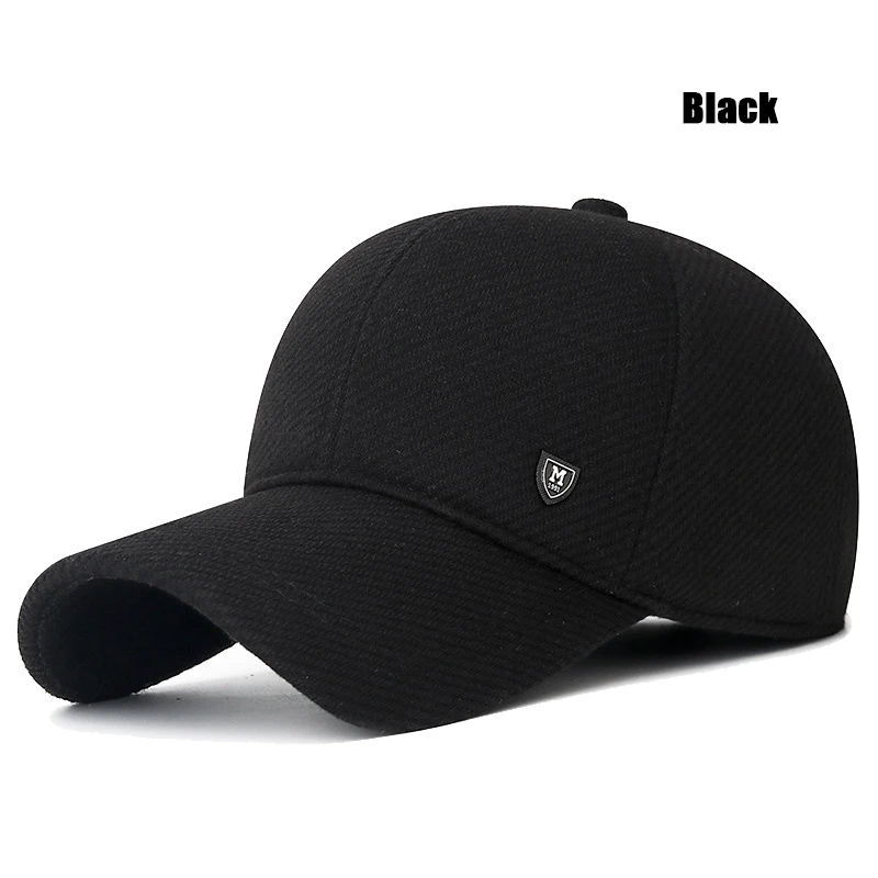 Mens Winter Baseball Cap with Ear Flaps, Baseball Winter Hats with Ear Flaps for Men Outdoor Walk Running Adjustable Size