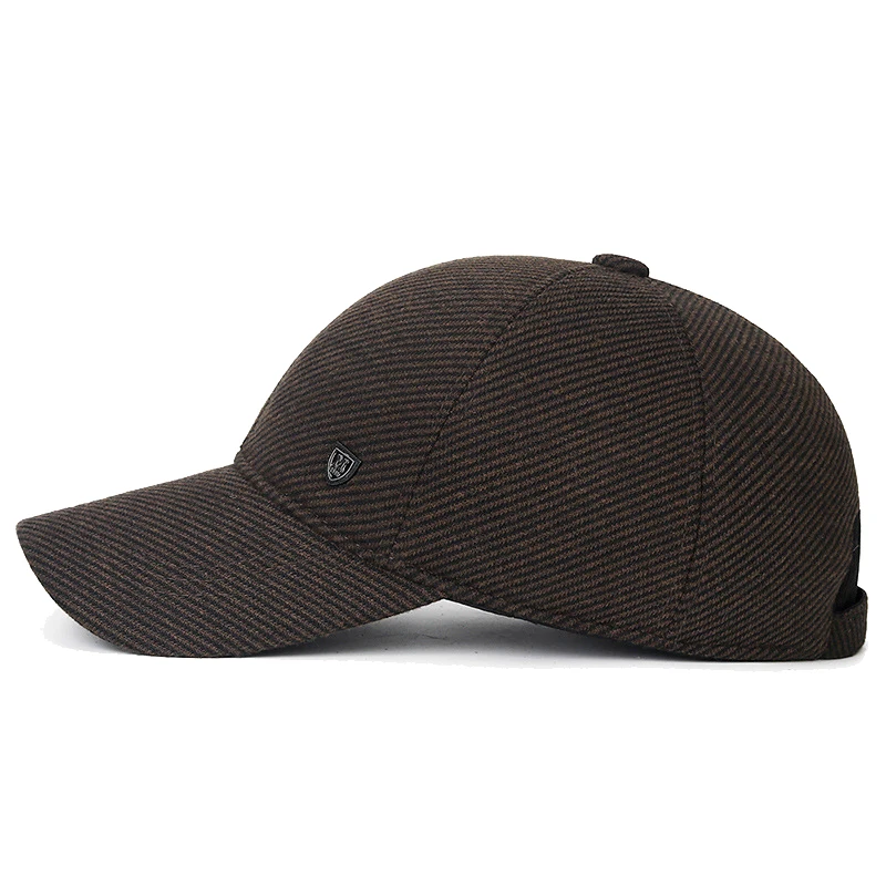 Mens Winter Baseball Cap with Ear Flaps, Baseball Winter Hats with Ear Flaps for Men Outdoor Walk Running Adjustable Size