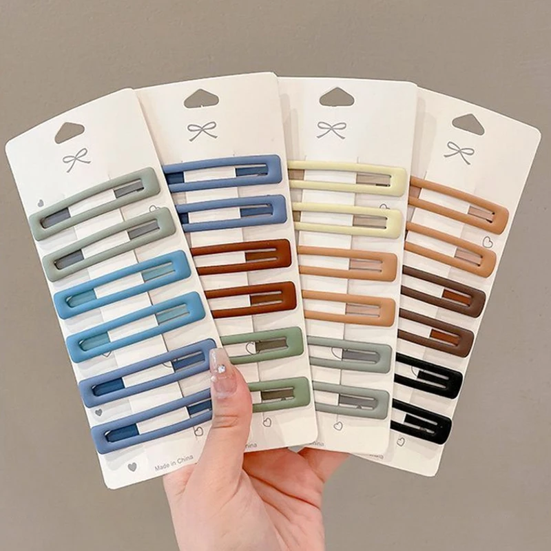 6Pcs Fashion Practical Versatile Morandi Color BB Hairpin Hair Side Clips For Women Girls Hair Accessories