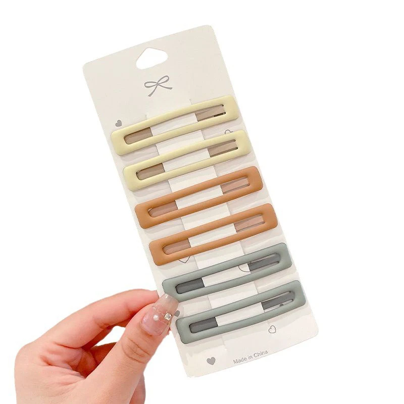 6Pcs Fashion Practical Versatile Morandi Color BB Hairpin Hair Side Clips For Women Girls Hair Accessories