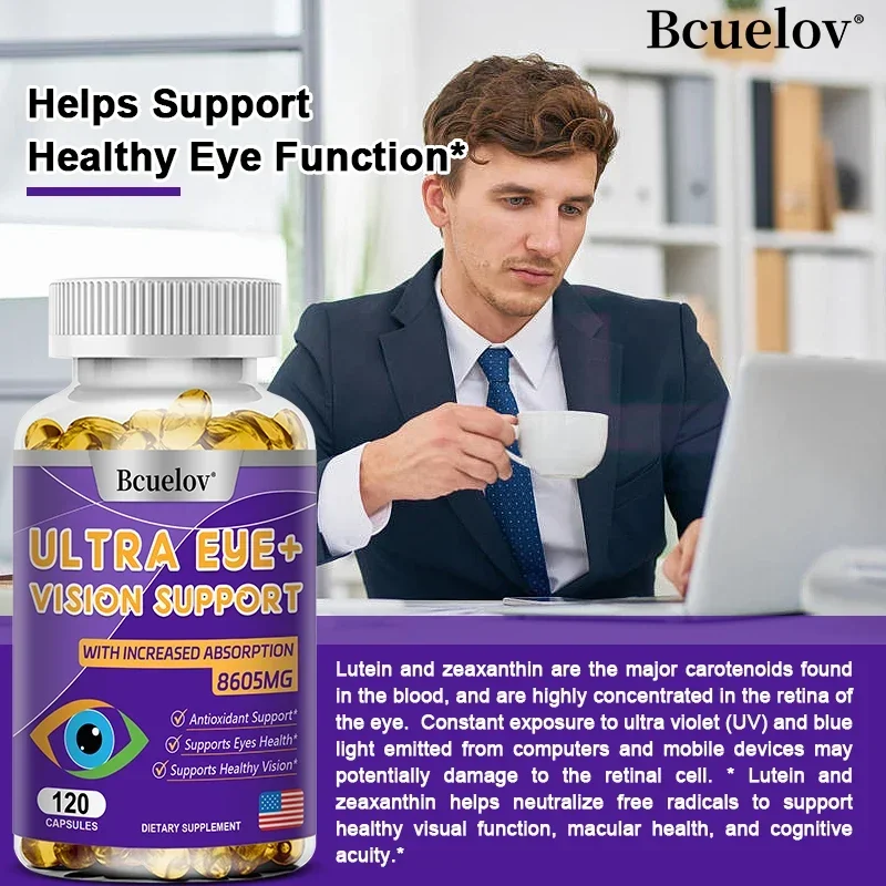 Advanced Eye Vitamin Supplement for Macular Health and Dry Eyes - Supports Eye Strain, Stress, Night Vision