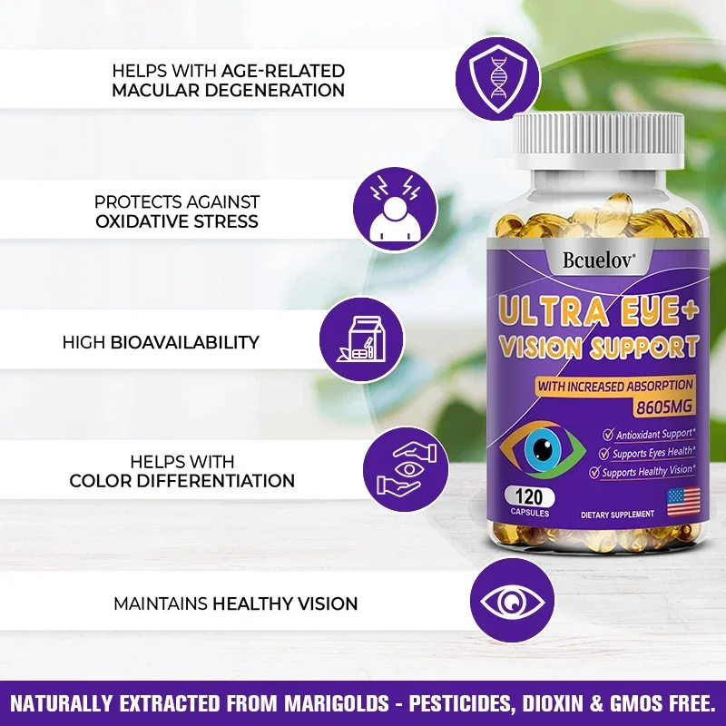 Advanced Eye Vitamin Supplement for Macular Health and Dry Eyes - Supports Eye Strain, Stress, Night Vision