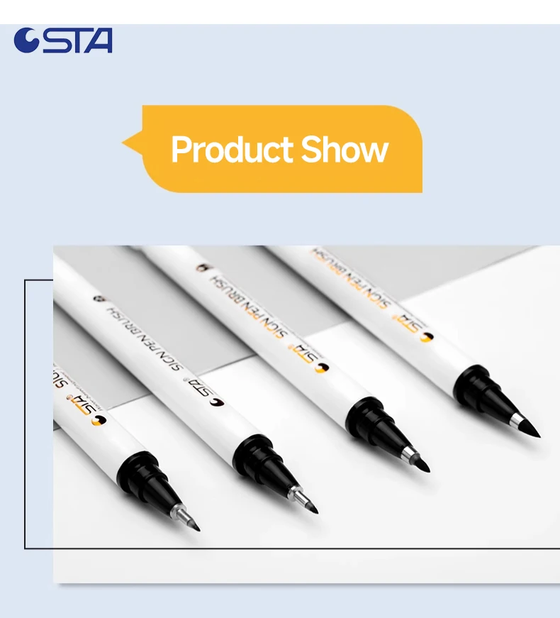 STA 4 Size Waterproof Caligraphy Pen Soft Brush Pens for Writing Letterin Drawing Sketching Art Supplies Japanes Stationer 3751