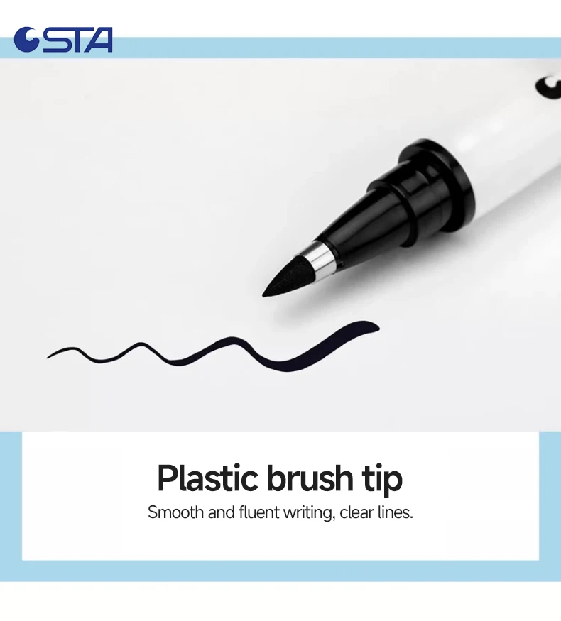 STA 4 Size Waterproof Caligraphy Pen Soft Brush Pens for Writing Letterin Drawing Sketching Art Supplies Japanes Stationer 3751