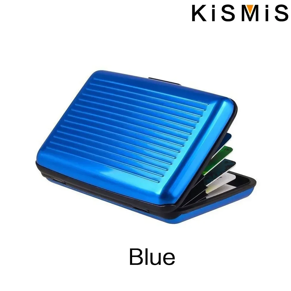 RFID Blocking Aluminum Card Case - Credit Card Protector, Business Card Holder, Metal ID Organizer Wallet, 6 Slots for Women,Men