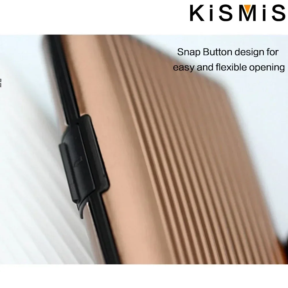 RFID Blocking Aluminum Card Case - Credit Card Protector, Business Card Holder, Metal ID Organizer Wallet, 6 Slots for Women,Men