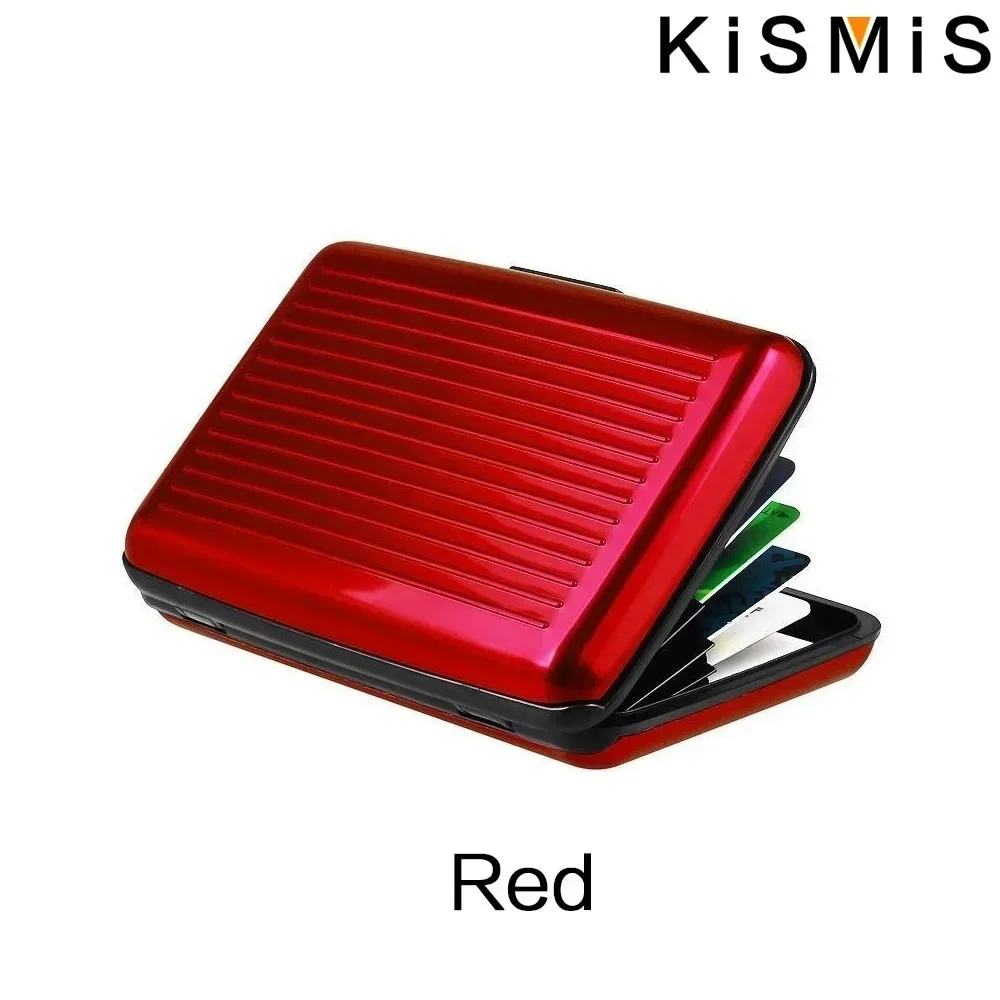 RFID Blocking Aluminum Card Case - Credit Card Protector, Business Card Holder, Metal ID Organizer Wallet, 6 Slots for Women,Men