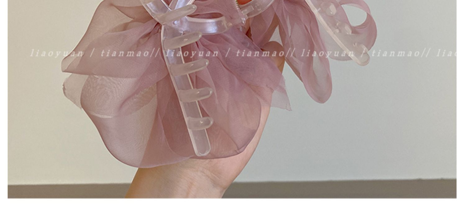 New Mesh Bow Grip Clip Female Ponytail Braid Hair Claw Clip Elegant Girl Hair Clip Hair Accessories Gift Headdress