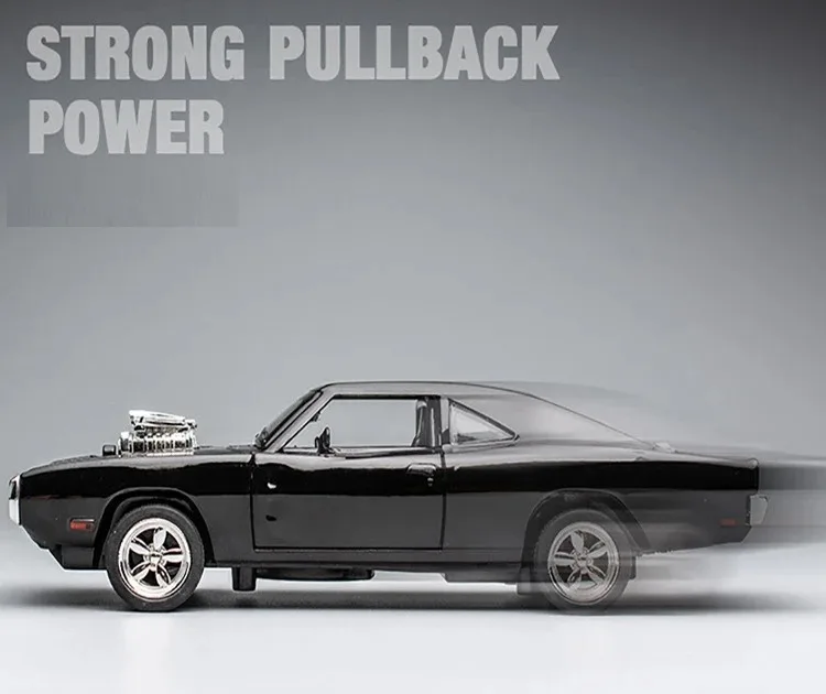1:32 Simulation 1970 Dodge Charger Alloy Sports Car Model Pull Back Luxury Car Toy Gift Ornaments