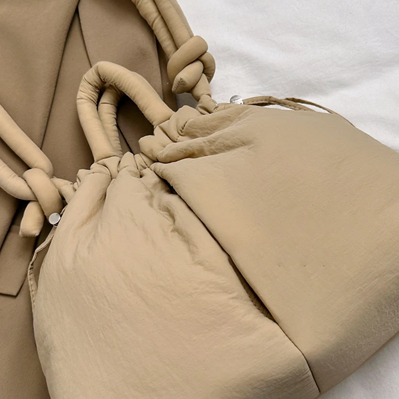 New Korean Fashion Fabric Shoulder Bag Soft Dacron Crossbody Bag Mini Tote Purses for Women Underarm Bags Handbags and Purses