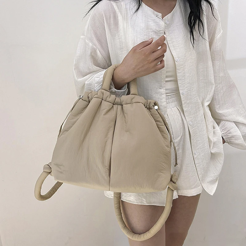 New Korean Fashion Fabric Shoulder Bag Soft Dacron Crossbody Bag Mini Tote Purses for Women Underarm Bags Handbags and Purses